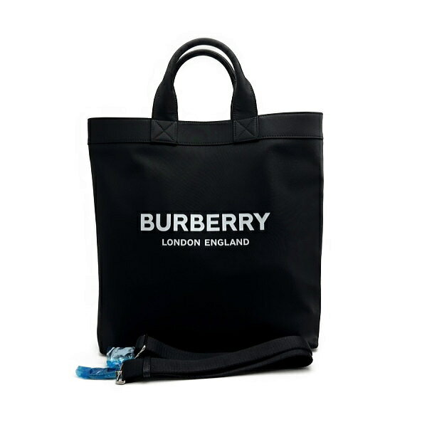 ◆バーバリー BURBERRY◆ 2WAYバッグ/ARTIE/ロゴプリント/ナイロンキャンバス/黒×白/8026233 【BAG4118】【税込価格】【質屋出店】【中古】【あす楽対応】