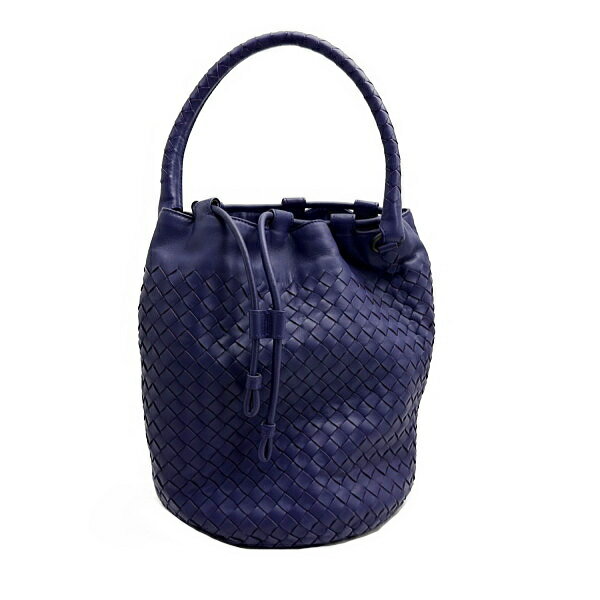 ◆ボッテガヴェネタ BOTTEGA VENETA◆ ショルダーバッグ/ワンショルダー/巾着型/イントレチャート/レザー/パープル 【BAG4124】【税込価格】【質屋出店】【中古】【あす楽対応】