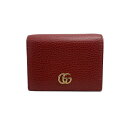 ◇グッチ GUCCI◇ 財布/コンパクトウォレット/GGマーモント/レザー/レッド/456126 【SA7176】【税込価格】【質屋出店】【中古】【あす楽対応】