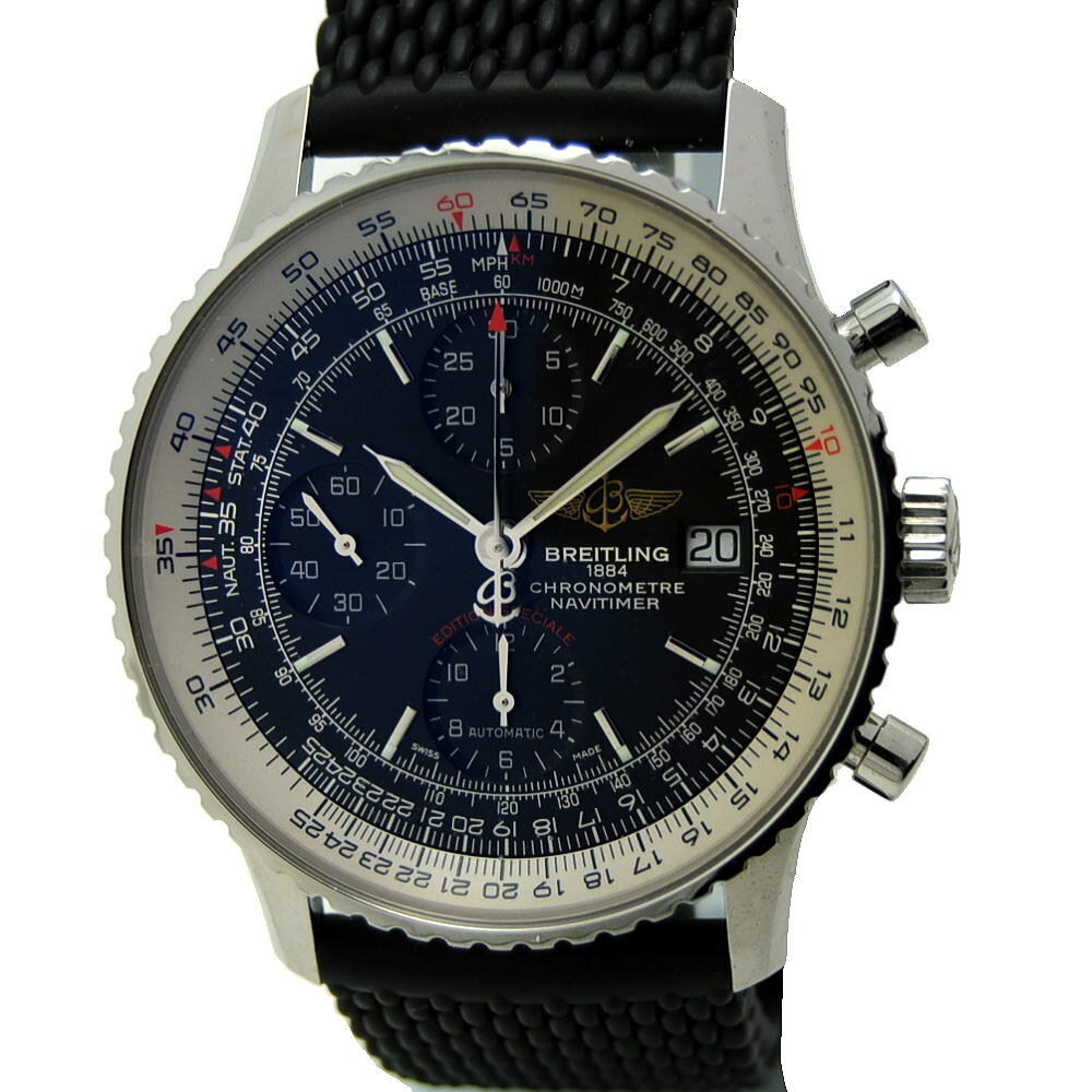 ◆ブライトリング BREITLING◆ 【内ケース】メンズ時計/ナビタイマークロノグラフ41/SS×ラバー/黒/A13324 【MW1582】【税込価格】【質屋出店】【中古】【あす楽対応】