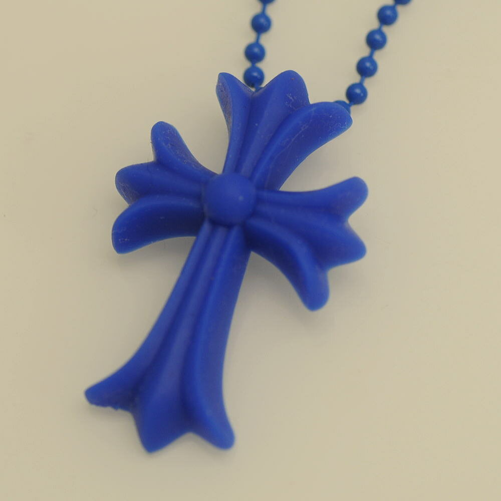 ◆クロムハーツ Chrome Hearts◆ 【インヴォイス】ネックレス/CHクロススモール/ボールチェーン/ラバー/ブルー 【BJ1210】【税込価格】【質屋出店】【新品】【あす楽対応】のサムネイル