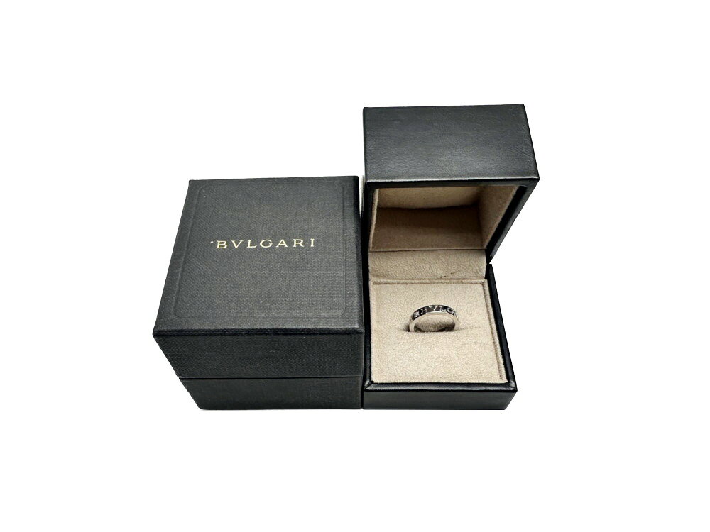 ◆ブルガリ BVLGARI◆ 【箱】リング/指輪/K18WG/ダブルロゴリング/1PD/ダイヤ/#11.5 ...