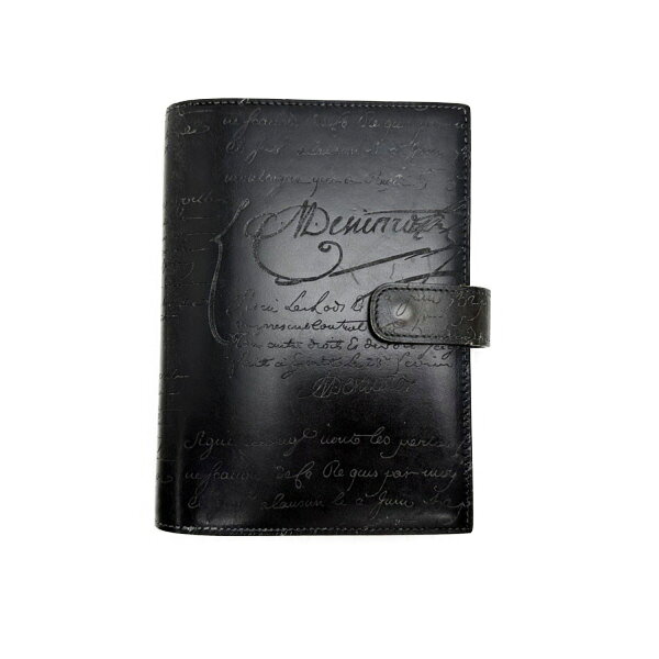 ◆ベルルッティ Berluti◆ 手帳カバー/アジェンダ/カリグラフィー/黒系 【SA7461】【税込価格】【質屋出店】【中古】【あす楽対応】