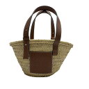 ◆ロエベ LOEWE◆ かごバッグ/スモール/ラフィア×レザー/ナチュラル×ブラウン 【BAG4253】【税込価格】【質屋出店】【中古】【あす楽対応】