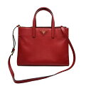 ◆プラダ PRADA◆ 2WAYバッグ/サフィアーノレザー/三角ロゴ/FUOCO(レッド)/BN2603 【BAG4310】【税込価格】【質屋出店】【中古】【あ...
