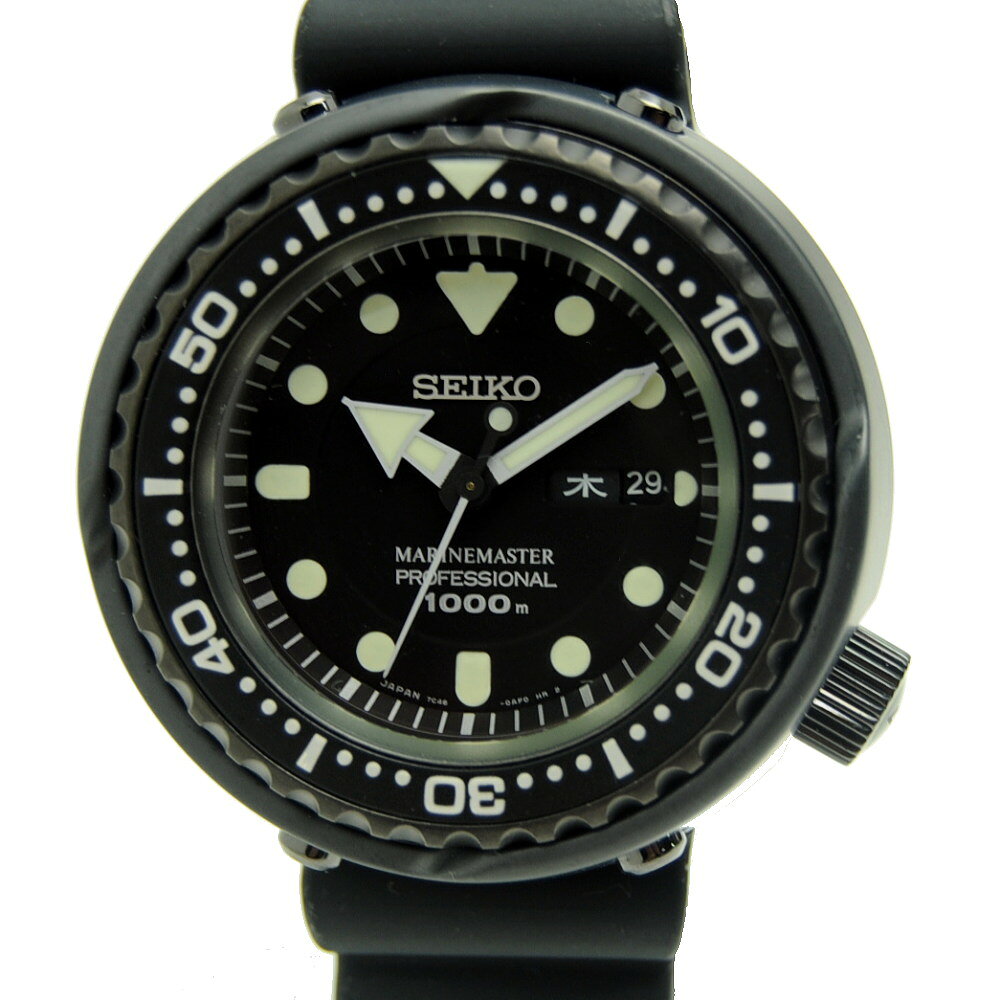 ◆セイコー SEIKO◆ 【箱 保】メンズ時計/プロスペックス/マリーンマスター/ツナ缶/チタン×ラバー/ブラック/SBBN025/7C46-0AH0 【MW2200】【税込価格】【質屋出店】【中古】【あす楽対応】