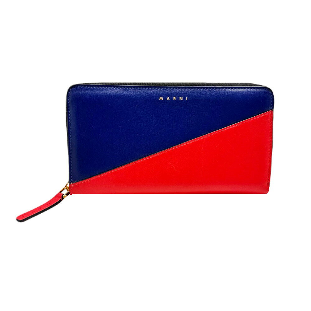 K*i様 美品 マルニ MARNI 財布 ウォレット　長財布　小銭入れ ネイビー 楽天市場】マルニ 長財布の通販