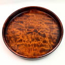 【限定品】茶盆33cm 栃杢 漆