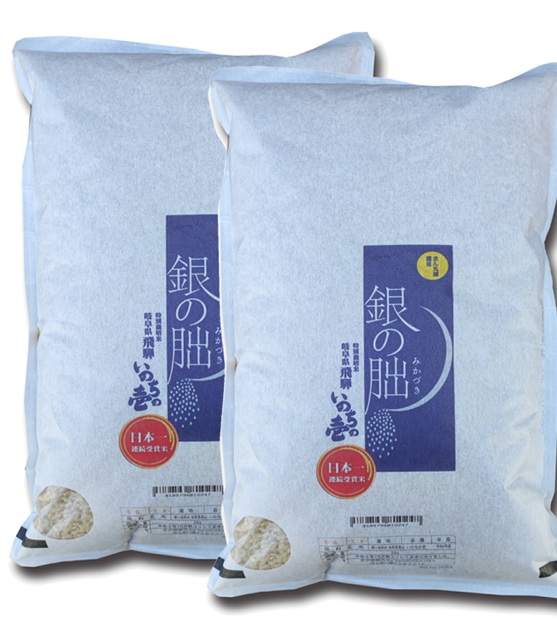 【精米】銀の朏 岐阜県 下呂産 特栽減減 令和5年産 1等 白米 10kg（5kg×2）（ぎんのみかづき）