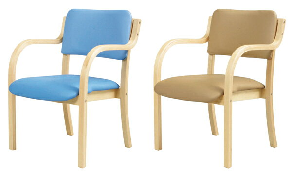 ダイニングアームチェア（DC-シリーズ）DC-530Pアームチェア（肘付）W535×D580×H770×SH415(ブルー/ベージュ/ホワイト/オレンジ/ピンク/グリーン)　スタッキング可　張地:合成皮革　フレーム:成型合板　塗装（ナチュラル）【送料無料】【組立】【smtb-TK】