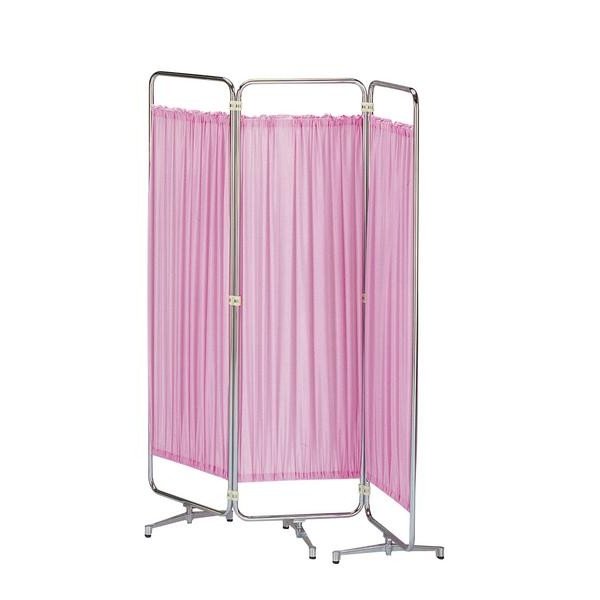 【受注生産商品】シンプルな通常カーテンスクリーン衝立 AS-66-3折り畳み(3連)W1350×H1800(W450×H180×3枚)(ブルー・グリーン・ベージュ・ピンク)アジャスター脚 本体:スチールパイプ(直径22.2mm)カーテン:リエステル100% 送料無料