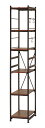 Sala steel Rack サラスチールラック　SSR-30S/スリムタイプ　ブラウン/ナチュラル　W300×D450×H1800mm　スライド棚サイズ:W220XD425mm　棚板:MDF（15mm厚）メラミン化粧板 フレーム:スチール（15m厚）粉体塗装 ●棚板は50mmピンチで高さ調節可能　S字フック3個　組立