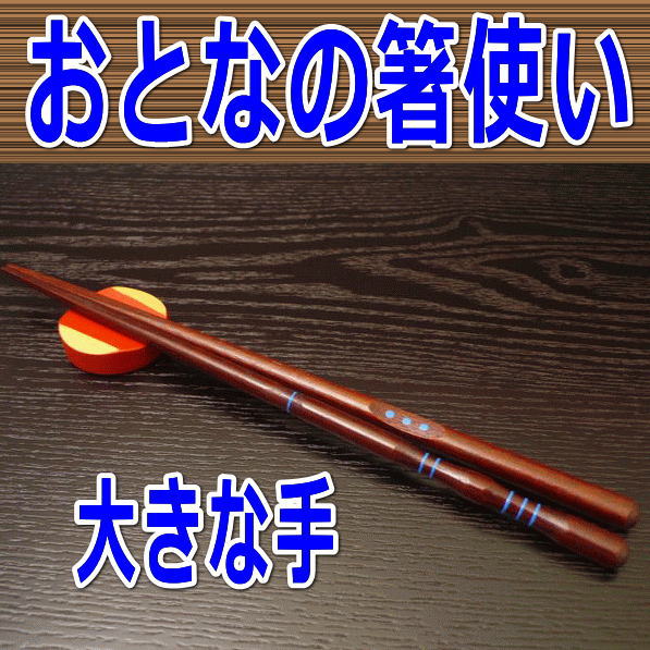 大人の矯正箸 男性 大きな手用 箸使い 躾箸 しつけ箸　漆 大人用　男箸　23.5cm（右利き） 正しいお箸の持ち方 品格 大人 芸能人 箸の持ち方 イラスト付き