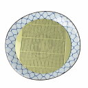 訳あり 楕円 そば皿 網絵 美濃焼深皿 (PP竹ス付き ) 蕎麦皿 竹すだれ ざるそば器 ざるラーメン つけ麺