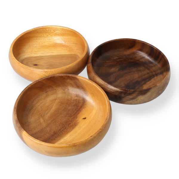 天然木 アカシア無垢の木 木製 サラダボウル 1個から
