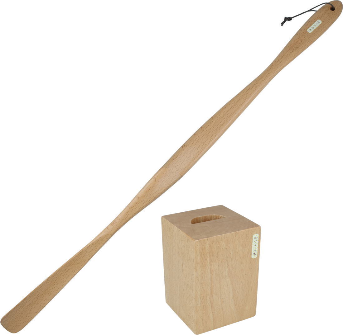 訳あり ブナの木 無垢材 靴べら ロング おしゃれ スタンド 台付き セット 木製 75cm 長くて手に馴染む 木製 漆塗り ロング 靴べら Shoehorn ...