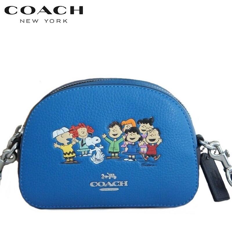 コーチ スヌーピー コラボ ショルダーバッグ ファクトリー COACH X PEANUTS ミニ セレナ サッチェル ウィズ スヌーピー アンド フレンズ ビビッド ブルー