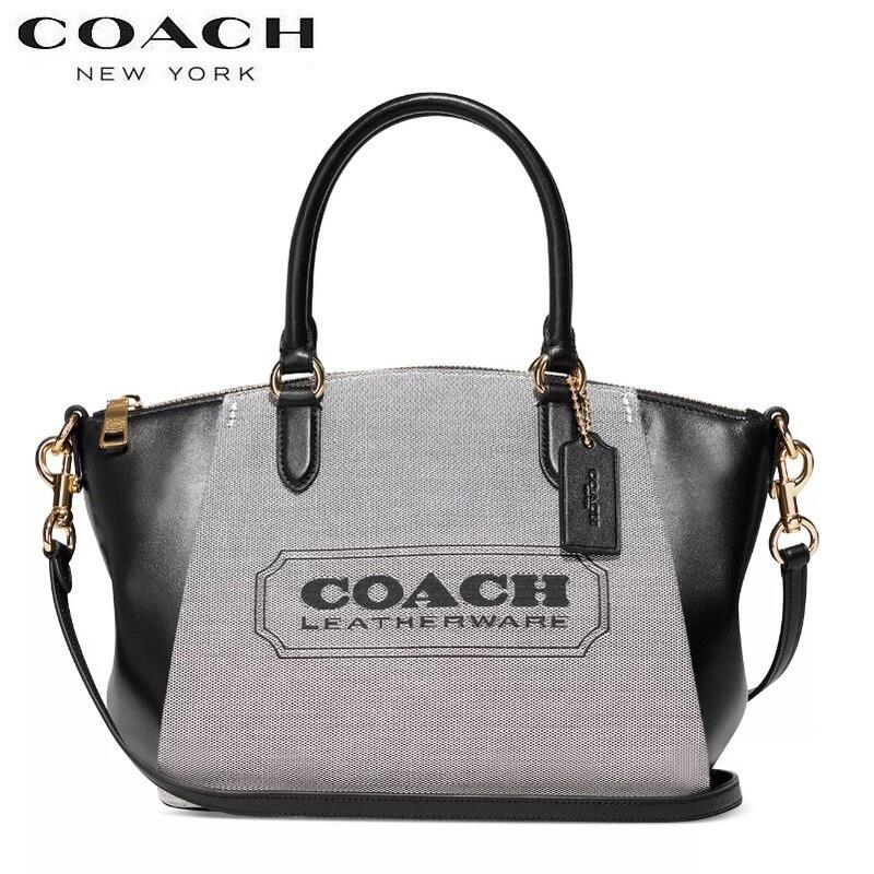 コーチ サッチェル バッグ（レディース） 【SALE 新作 COACH】コーチショルダーバッグ レディース 斜めがけ コーチ バッグ 新作 ショルダーバッグ 2way 新作 ブティックライン COACH バッジ ジャガード エリス サッチェル ソルト ブラック 日本直営店未入荷 海外限定モデル