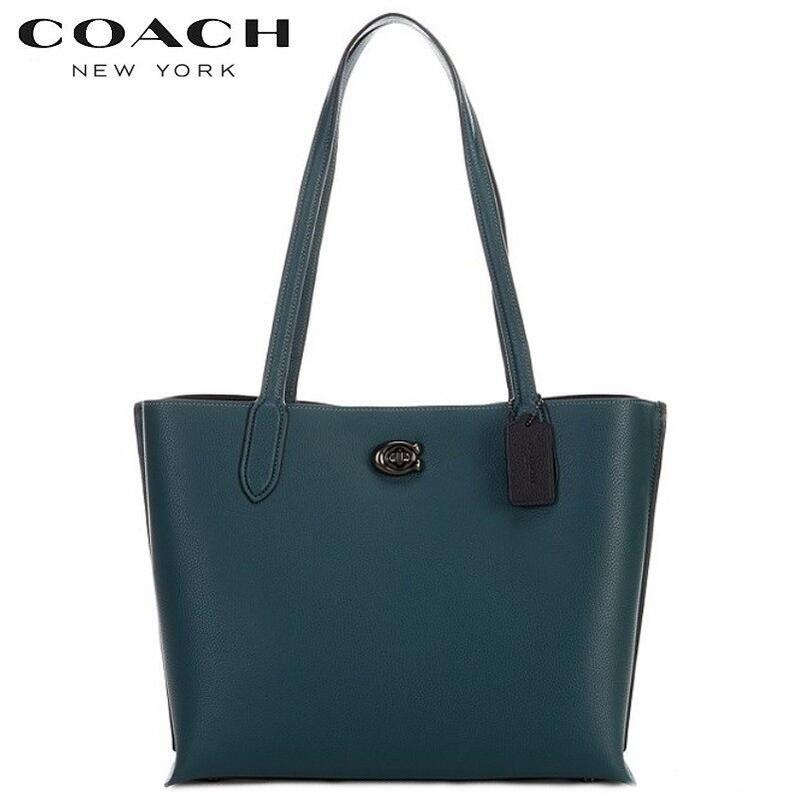 【SALE 2023新作 COACH】コーチ トートバッグ レディース コーチ ブティックライン コーチ バック 2023新作 COACH ウィロウ トート カラーブロック ウィズ シグネチャー キャンバス インテリア フォレスト