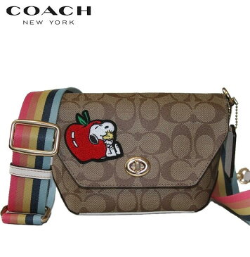 【楽天スーパーSALE 割引アイテム 数量限定】2021新作 コーチ スヌーピー コラボ ファクトリー ショルダーバッグ COACH X PEANUTS カーリー クロスボディ シグネチャー キャンバス スヌーピー カーキ チョーク マルチ