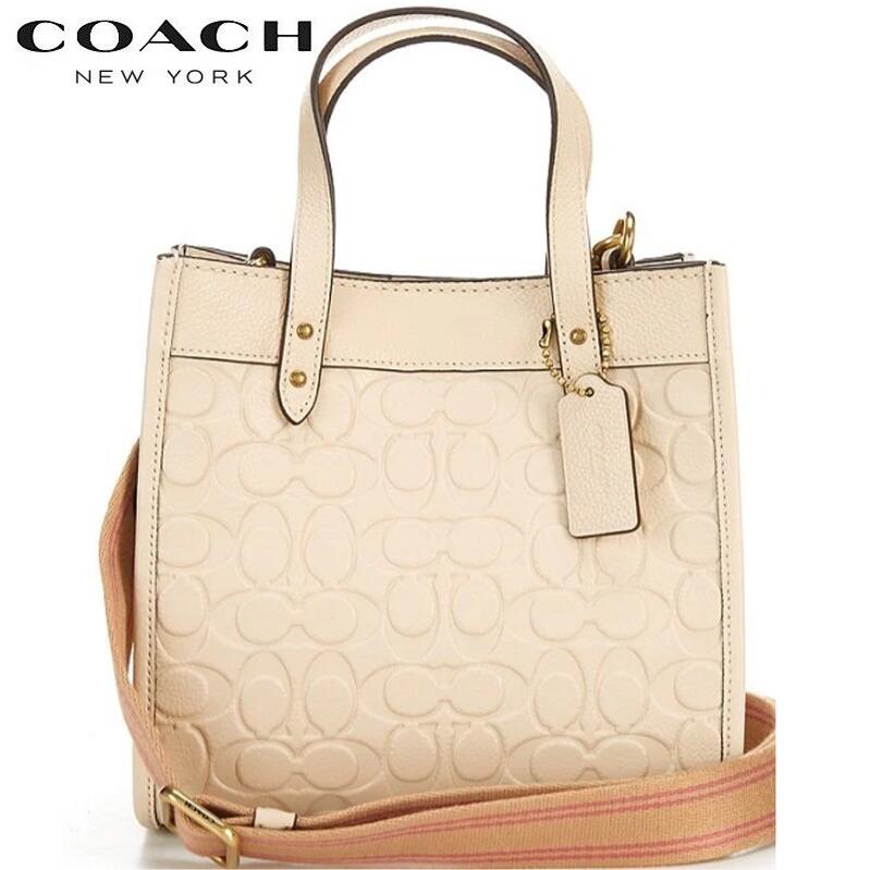 【SALE 新作 COACH】コーチショルダーバッグ レディース 斜めがけ コーチ バック コーチ トートバッグ ショルダーバッグ レディース ブティックライン 2021秋新作 COACH フィールド トート 22 シグネチャー レザー アイボリー