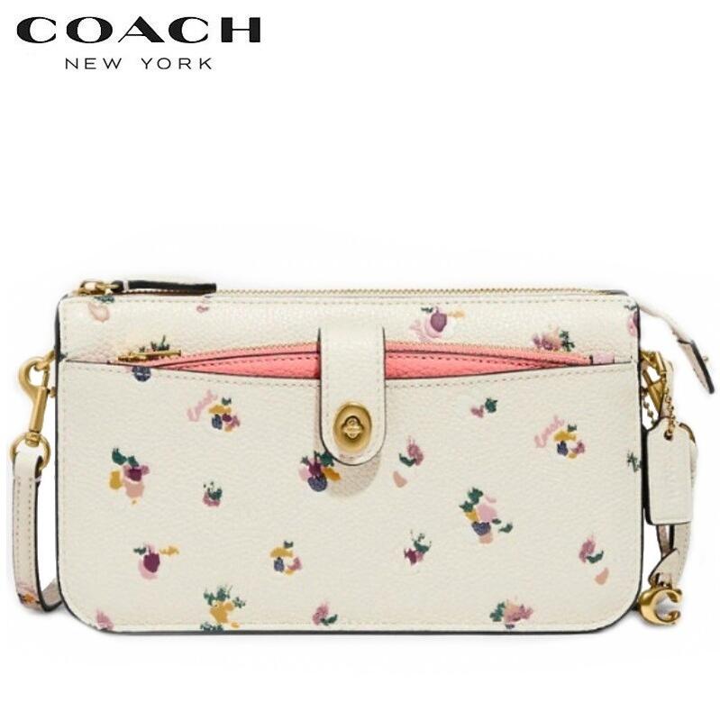 クラッチバッグ コーチショルダーバッグ レディース 斜めがけ 花柄 コーチ 新作 バッグ COACH スマホケース スマホ お財布バッグ ショルダーバッグ スマホバッグ ブティックライン COACH 2022新作 ノア ポップアップ メッセンジャー マルチ フローラル プリント チョーク マルチ