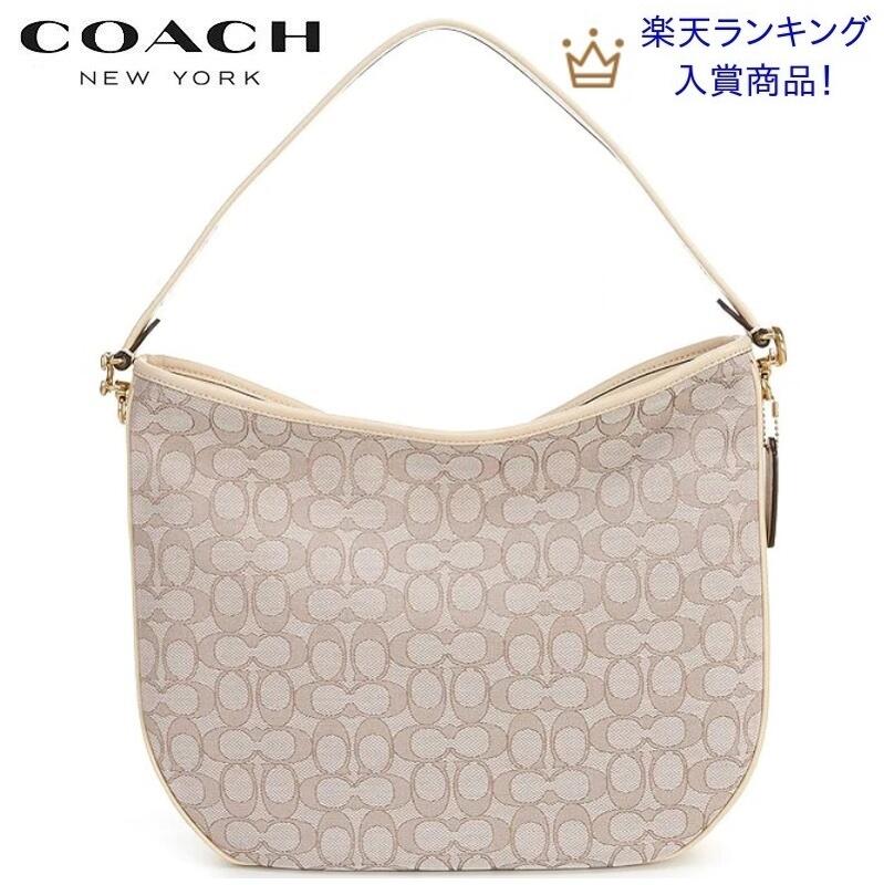 コーチ ホーボー バッグ（レディース） 【SALE 新作 COACH】コーチショルダーバッグ レディース 斜めがけ コーチ バック 新作 コーチ ショルダーバッグ 新作 ブティックライン 新作 COACH ソフト タビー ホーボー シグネチャー ジャカード ストーン アイボリー