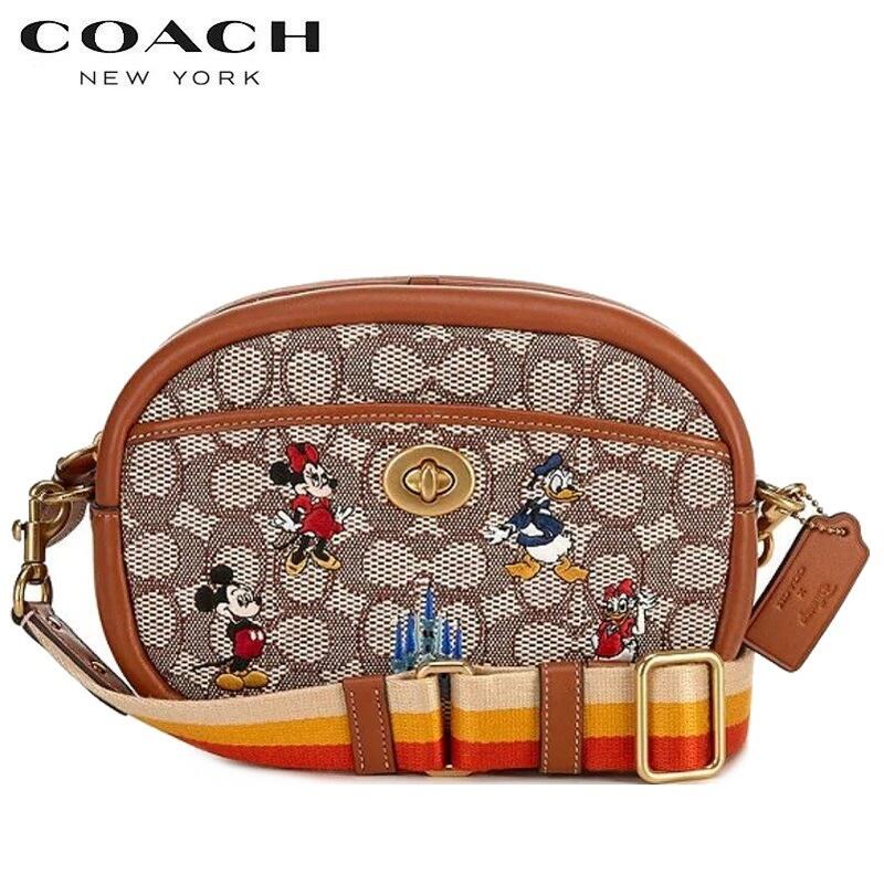 2022新作 コーチ 新作 ショルダーバッグ クロスボディ ブティックライン COACH ディズニー パークス X ミッキー アンド フレンズ エンブロイダリー カメラ バッグ