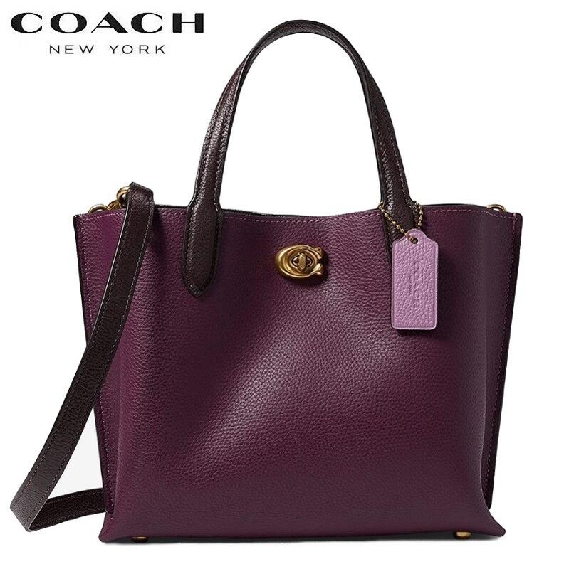 【SALE 新作 COACH】コーチショルダーバッグ レディース 斜めがけ コーチ バッグ COACH トートバッグ コーチ ブティックライン 2022秋新作 COACH ウィロウ トート 24 カラーブロック ディープ ベリー マルチ