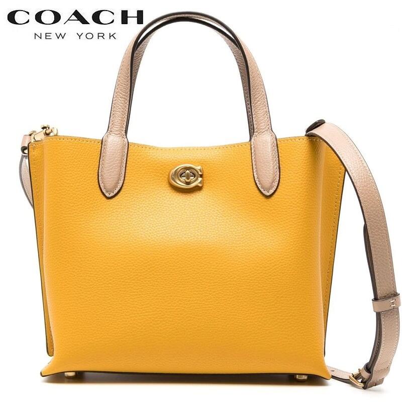 【SALE 2023新作 COACH】コーチショルダーバッグ レディース 斜めがけ コーチ バッグ COACH 新作 トートバッグ スマホバッグ 2way コーチ ブティックライン COACH 2023新作 ウィロウ トート 24 カラーブロック イエロー ゴールド マルチ