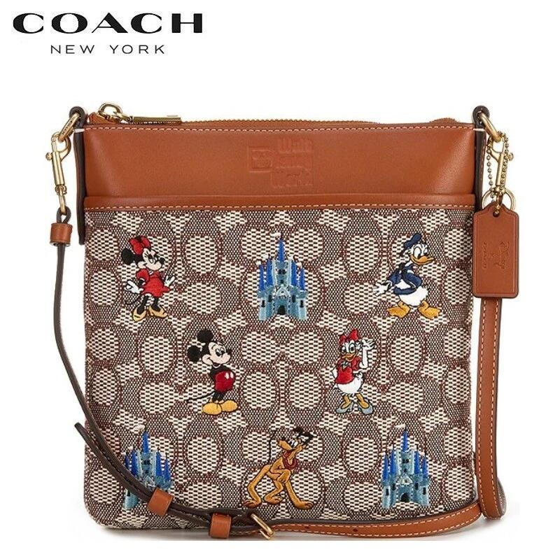 2022新作 コーチ 新作 ショルダーバッグ クロスボディ ブティックライン COACH ディズニー パークス X ミッキー アンド フレンズ キット シグネチャー ジャガード クロスボディ バッグのサムネイル