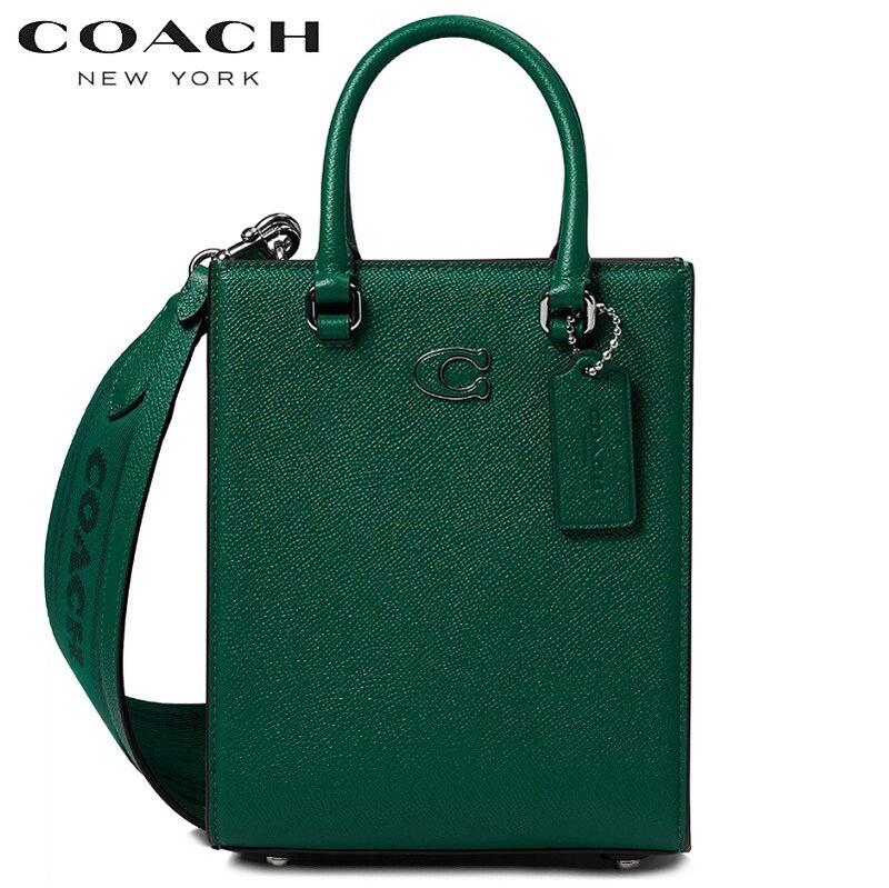 コーチショルダーバッグ レディース 斜めがけ コーチ バッグ COACH 新作 トートバッグ ショルダーバッグ スマホバッグ 2way コーチ ブティックライン COACH 2023新作 トート 16 シグネチャー キャンバス インテリア グリーン