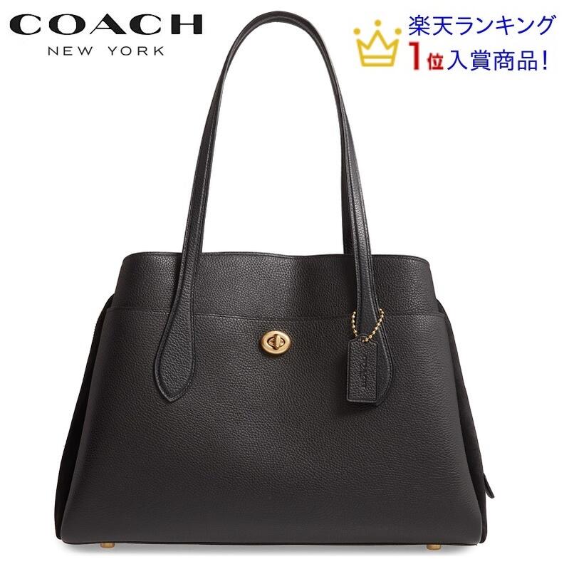 コーチ ハンドバッグ 【SALE COACH】コーチ ショルダーバッグ レディース コーチ バッグ コーチ バック コーチ ブティックライン COACH ローラ キャリーオール ミックスド レザー ブラック 通勤バッグ 正規品 直輸入