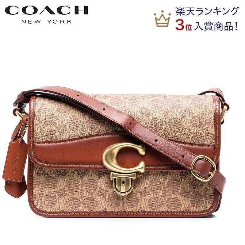 コーチショルダーバッグ レディース 斜めがけ コーチ 斜めがけ コーチ バック 新作 ブティックライン COACH 2023新作 ストゥディオ ショルダー バッグ シグネチャー キャンバス タンラスト