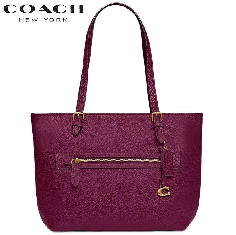 【SALE 2024新作 COACH】コーチ COACH トートバッグ レディース コーチ ブティックライン コーチ バック COACH 2024新作 テイラー トート ペブル レザー デープ プラム　正規品 日本未入荷