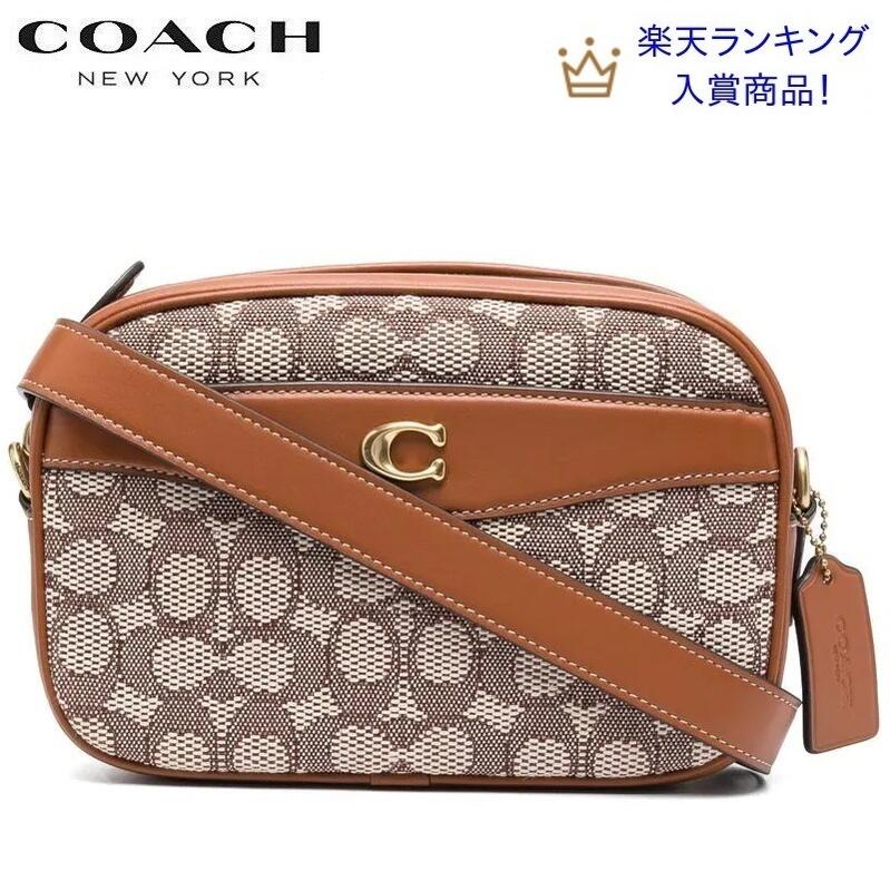 【SALE 2023新作 COACH】コーチショルダーバッグ レディース 斜めがけ コーチ COACH バック 新作 斜め掛けバッグ スマホバッグ ブティックライン 2023新作 COACH カメラ バッグ シグネチャー テキスタイル ジャカード ココア バーニッシュド アンバー