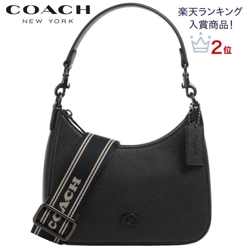 コーチ クロスボディ バッグ（レディース） 2023新作 コーチショルダーバッグ レディース 斜めがけ コーチ バック coach 新作 ブティックライン COACH 2way バック 2023新作 ホーボー クロスボディ シグネチャー キャンバス インテリア ブラック