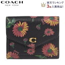 【SALE 2023秋冬新作 COACH】即発送可能 コーチ 財布 二つ折り 花柄 COACH ミニ財布 三つ折り財布 新作 レディース コーチ ブティックライン コーチ 財布 カード入れ COACH 新作 ウィン スモール ウォレット フローラル プリント ブラック マルチ