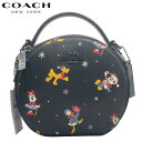 コーチ バッグ 新作 ショルダーバッグ 2way クロスボディー レディース 斜め掛け COACH ファクトリー COACH X DISNEY コラボ ミッキー ホリデイ キャンティーン クロスボディ ブラック マルチカラー