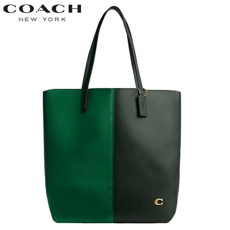 コーチ トートバッグ ショルダーバッグ 大きめトート レディース ブティックライン COACH 2024春新作 COACH ノース トート カラーブロック グリーン マルチ 正規品