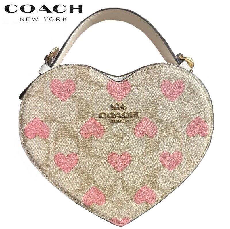 【楽天スーパーSALE 割引アイテム 数量限定】2023新作 コーチ バッグ COACH 新作 2way ショルダーバッグ レディース コーチ ファクトリー 2023新作 ハート プリント ハート ショルダーバッグ ライト カーキ チョーク マルチ 正規品 日本未入荷