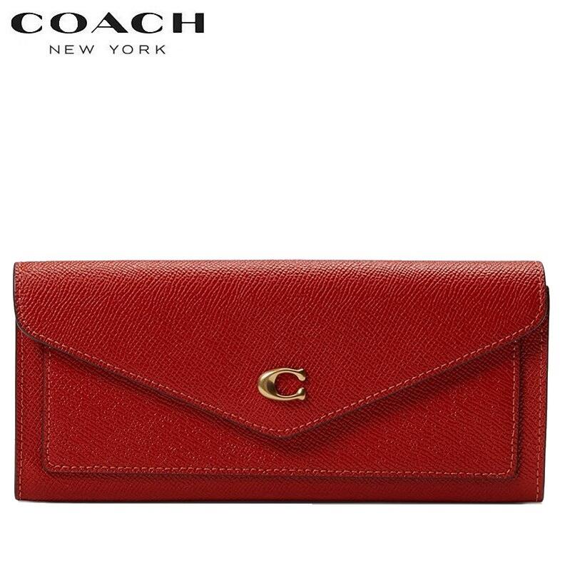 【SALE 新作 COACH】コーチ 長財布 新作 コーチ 財布 レディース コーチ 新作 コーチ ブティックライン コーチ 二つ折り 財布 カード入れ 　2022新作 COACH ウィン ソフト ウォレット スポーツ レッド