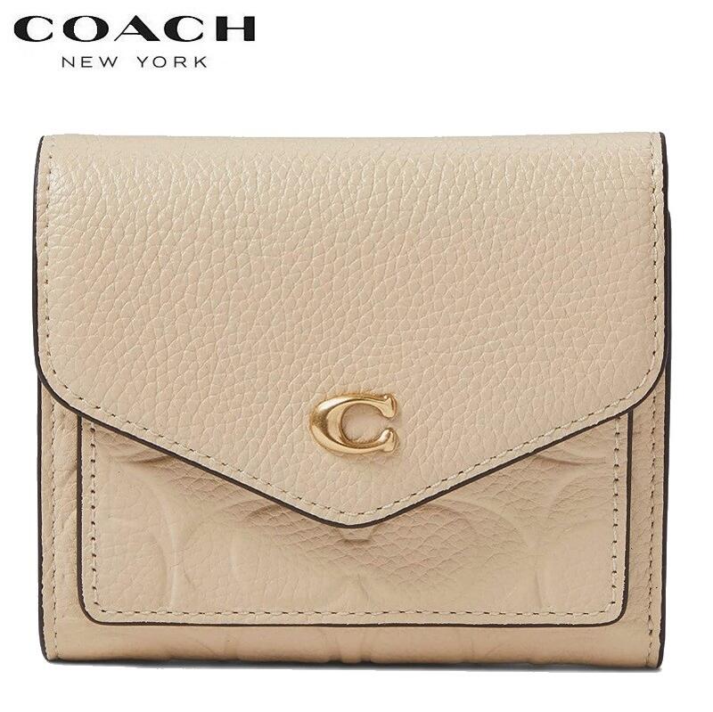 コーチ COACH 三つ折り財布 新作 レディース コーチ ブティックライン コーチ 財布 カード入れ COACH 2022秋新作 ウィン スモール ウォレット・シグネチャー レザー　アイボリー