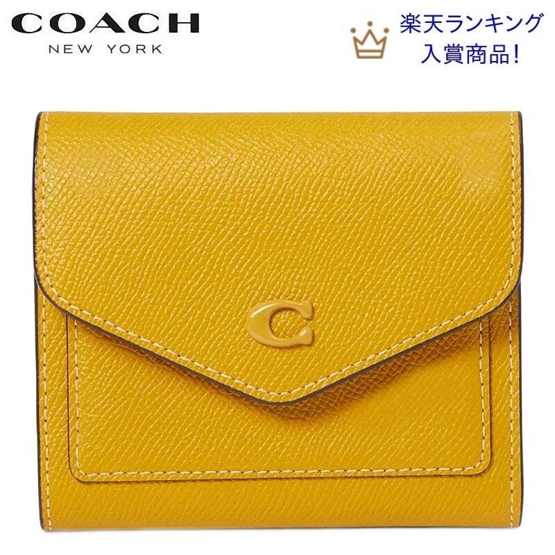 コーチ 三つ折り財布 レディース 【SALE 2023新作 COACH】 コーチ 財布 二つ折り 新作 ミニ財布 スモール財布 三つ折り財布 カード入れ 金運をもたらす黄色のサイフ 招財財運 運気上昇 2023新作 COACH ウィン スモール ウォレット イエロー ゴールド