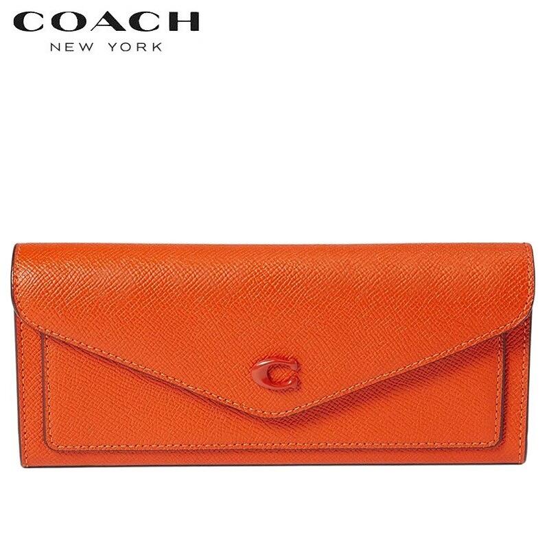 コーチ 【SALE 2023新作 COACH】コーチ 財布 二つ折り COACH 新作 長財布 二つ折り財布 カード入れ レディース ミニ財布 2023新作 ウィン ソフト ウォレット オレンジ