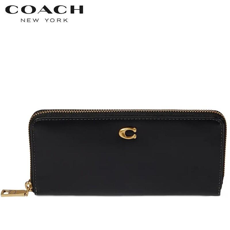 コーチ 財布 新作 COACH 長財布 coach ブティックライン レディース メンズ 2023新作 スムース レザー スリム アコーディオン ジップ ウオレット ブラック 正規品 日本未入荷モデル