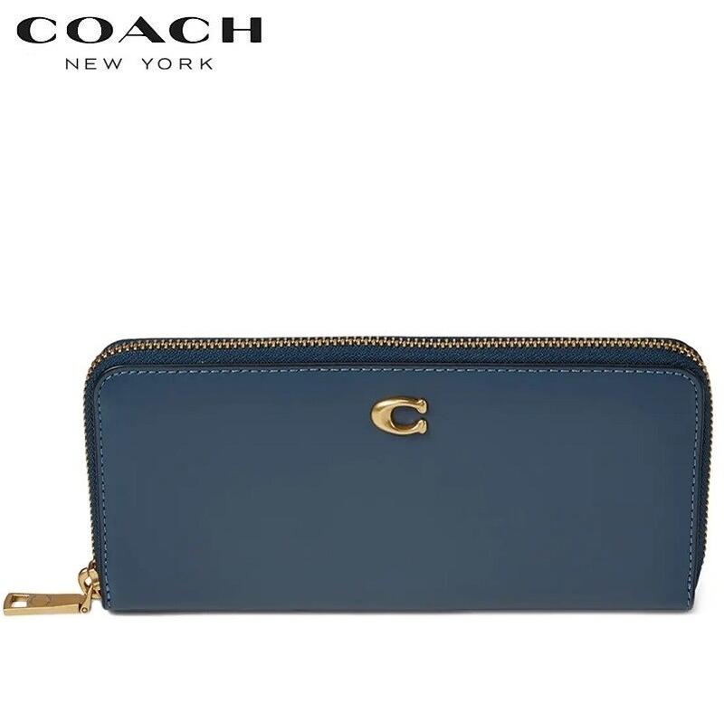 【SALE 2023新作 COACH】コーチ 財布 新作 COACH 長財布 coach ブティックライン レディース メンズ 2023新作 スムース レザー スリム アコーディオン ジップ ウオレット デニム 正規品 日本未入荷モデル