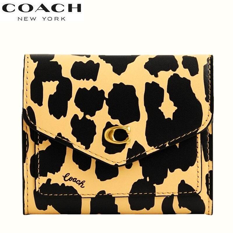 【SALE 2023秋冬新作 COACH】レオパード ヒョウ柄 財布 二つ折り COACH コーチ ミニ財布 三つ折り財布 新作 レディース コーチ ブティックライン コーチ 財布 カード入れ COACH 2023秋冬新作 ウィン スモール ウォレット レオパード プリント 正規品