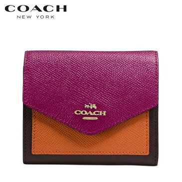 【コロナに負けるな！】2020新作 コーチ 三つ折り財布 ブティックライン COACH スモール ウォレット カラーブロック クロスグレイン レザー ハイビスカス マルチ