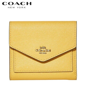 【P5倍 コロナに負けるな！】2020新作 コーチ 三つ折り財布 ブティックライン COACH スモール ウォレット クロスグレイン レザー サンライト